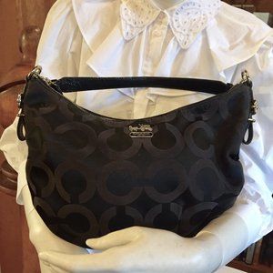 Blalck Hobo Logo COACH Handbag